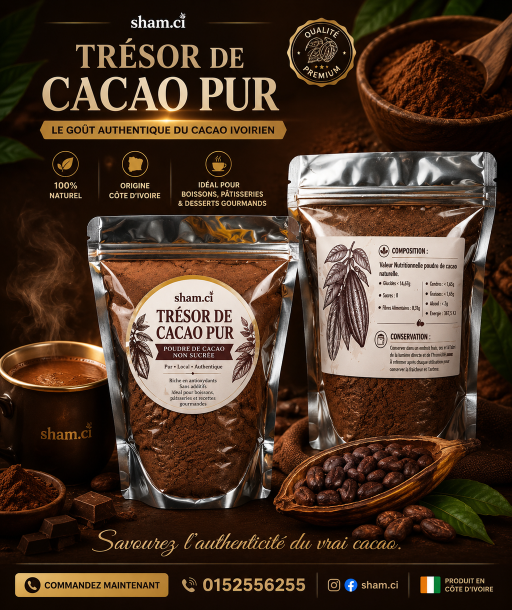 Poudre de Cacao Alkalinisée — Idéale Pâtisserie & Boissons 250g